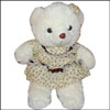 Cream Teddy with Frock - Height 40cms - Click here to View more details about this Product